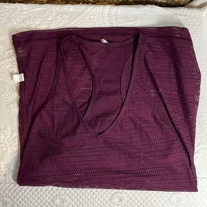 See through maroon xsmall v neck tank